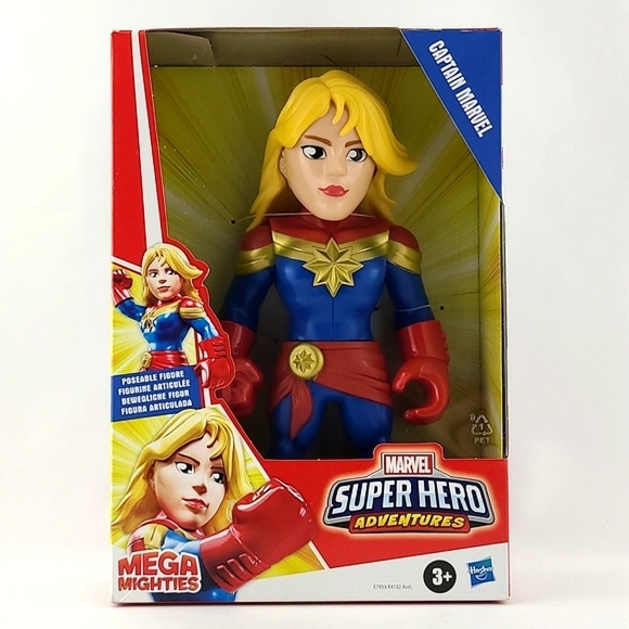 ⭐️3/ $30⭐️ Hasbro Captain Marvel Super Hero Adventures Figure Mega Mighties 3+Yr - Picture 3 of 14